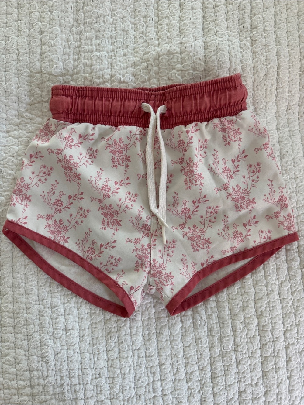 Minnow Boys Pink Floral Swim Trunks 3T (mislabeled)